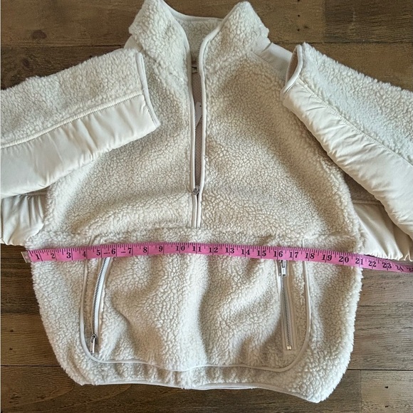 MADEWELL Faux Shearling Half-Zip Pullover Funnelneck Kangaroo Pocket Warm Sz S - Picture 9 of 12
